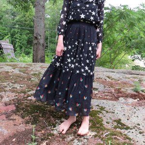 Farm Rio Mixed Stardust Maxi Skirt NWT